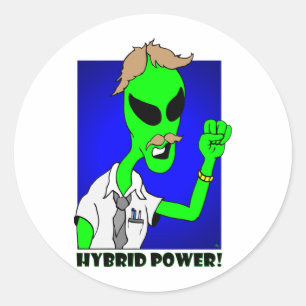 hybride buitenaardse macht ronde sticker
