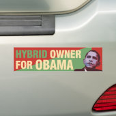 Hybride Eigenaar van Obama - Politieke Bumperstick Bumpersticker (Op auto)