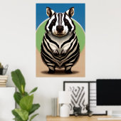 Hybride katten en schattige Zebra | AI Art. Poster (Thuiskantoor)