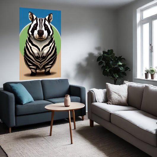 Hybride katten en schattige Zebra | AI Art. Poster