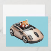 Hybride pc-muis – met een rode panda-driver 03. kaart (Voorkant / Achterkant)