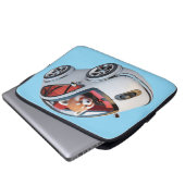 Hybride pc-muis – met een rode panda-driver laptop sleeve (Voorkant onderkant)