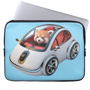 Hybride pc-muis – met een rode panda-driver laptop sleeve