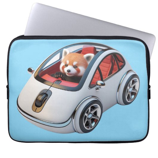 Hybride pc-muis – met een rode panda-driver laptop sleeve (Voorkant)