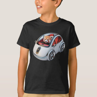 Hybride pc-muis – met een rode panda-driver t-shirt