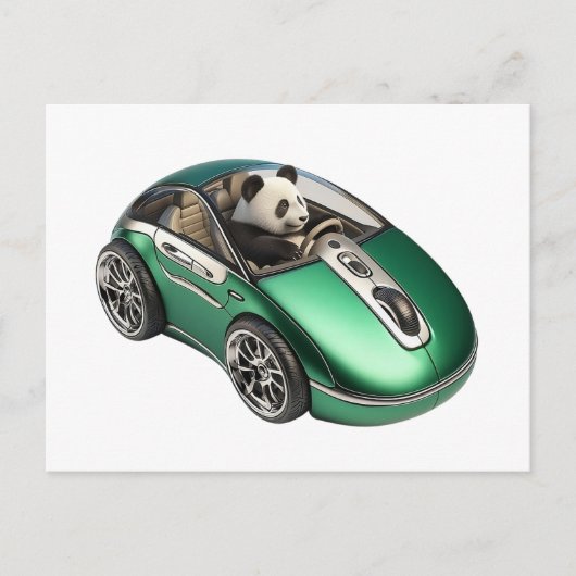 Hybride pc-muisauto met Panda-stuurprogramma Briefkaart (Voorkant)