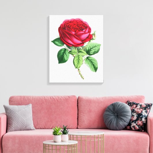 Hybride persistente Roos - Napoleon III Canvas Afdruk (Insitu (Woonkamer))