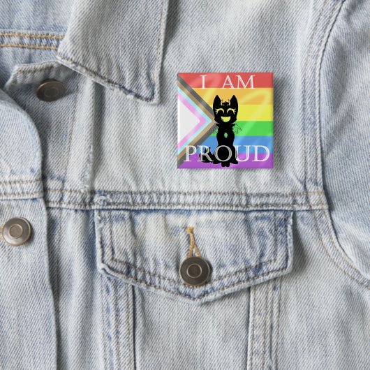 Hybride Pride Pin Vierkante Button 5,1 Cm (In situ)