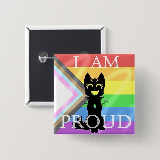 Hybride Pride Pin Vierkante Button 5,1 Cm (Voorkant /achterkant)