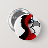 Hybride rode/zwarte/witte vogel ronde button 5,7 cm (Voorkant /achterkant)