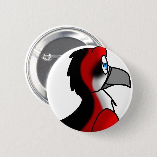 Hybride rode/zwarte/witte vogel ronde button 5,7 cm (Voorkant /achterkant)