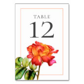 Hybride thee roos sinaasappel rode bruiloft kaart (Voorkant)