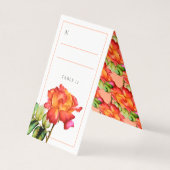 Hybride thee roos sinaasappel rode bruiloft kaart (Achterkant)