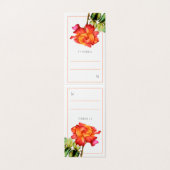 Hybride thee roos sinaasappel rode bruiloft kaart (Buitenkant ongevouwen)