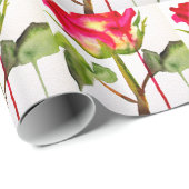 Hybride thee Roos waterverf moderne bloemkunst Cadeaupapier (Rol Hoek)