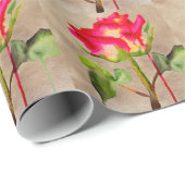 Hybride thee Roos waterverf moderne bloemkunst Cadeaupapier (Rol Hoek)