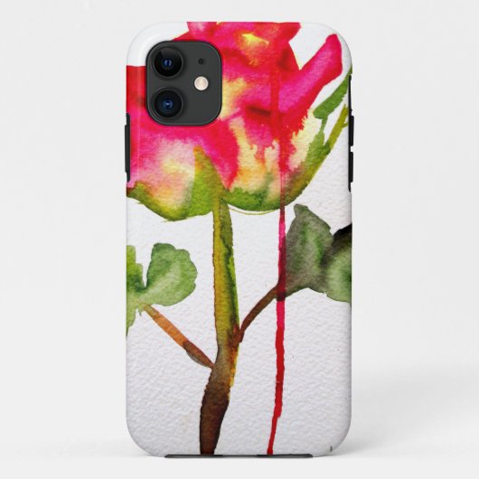 Hybride thee Roos waterverf moderne bloemkunst Case-Mate iPhone Case (Achterkant)