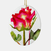 Hybride thee Roos waterverf moderne bloemkunst Keramisch Ornament (Rechts)