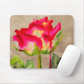 Hybride thee Roos waterverf moderne bloemkunst Muismat (Met muis)