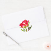 Hybride thee Roos waterverf moderne bloemkunst Ronde Sticker (Envelop)