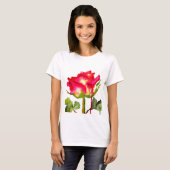 Hybride thee Roos waterverf moderne bloemkunst T-shirt (Voorkant volledig)