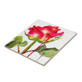 Hybride thee Roos waterverf moderne bloemkunst Tegeltje (Zijkant)