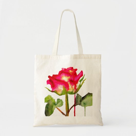 Hybride thee Roos waterverf moderne bloemkunst Tote Bag (Voorkant)