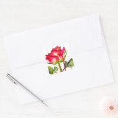 Hybride thee Roos waterverf moderne bloemkunst Vierkante Sticker (Envelop)