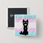 Hybride Trans Pin (Hij/Hem) Vierkante Button 5,1 Cm (Voorkant /achterkant)