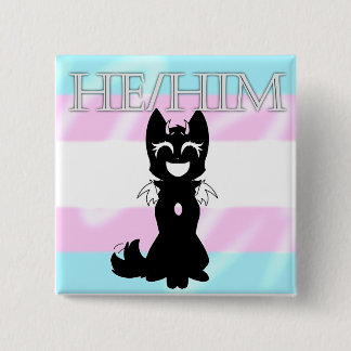 Hybride Trans Pin (Hij/Hem) Vierkante Button 5,1 Cm