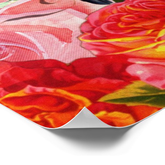 Hybride vlindervrouw met Rozen Poster (Hoek)