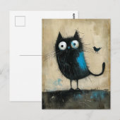 Hybride wezen op kat en vogel briefkaart (Voorkant / Achterkant)