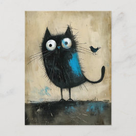 Hybride wezens op kat en vogel briefkaart