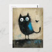 Hybride wezens op kat en vogel briefkaart (Voorkant / Achterkant)