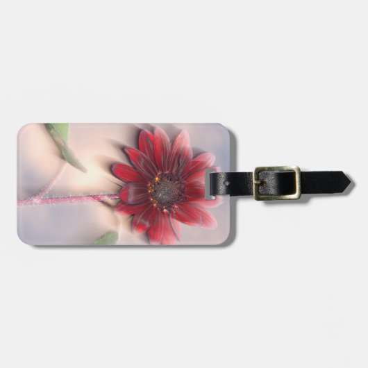 Hybride zonnebloem die in de wind waait bagagelabel (Voorkant horizontaal)