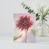 Hybride zonnebloem die in de wind waait briefkaart (Staand voorkant)