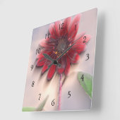 Hybride zonnebloem die in de wind waait vierkante klok (Hoek)