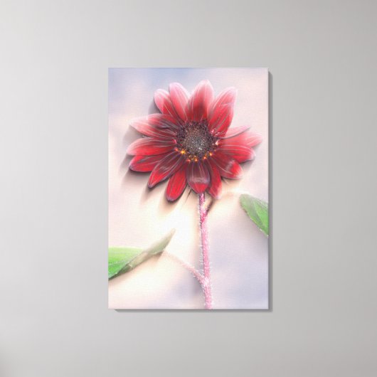 Hybride zonnebloem waait in de wind canvas afdruk (Voorkant)