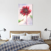 Hybride zonnebloem waait in de wind canvas afdruk (Insitu (Slaapkamer))