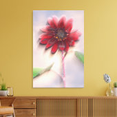 Hybride zonnebloem waait in de wind canvas afdruk (Insitu (Woonkamer))