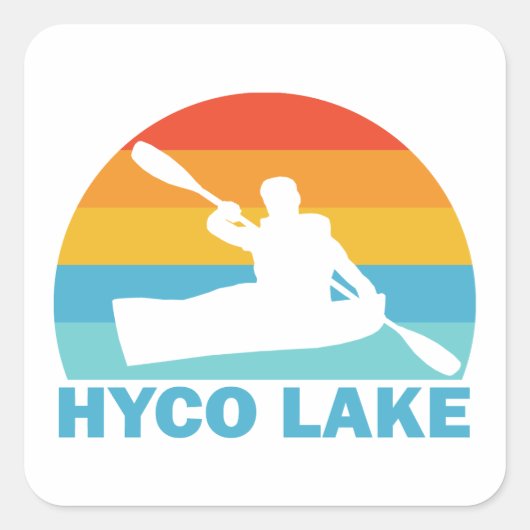 Hyco Lake North Carolina Kayak Vierkante Sticker (Voorkant)