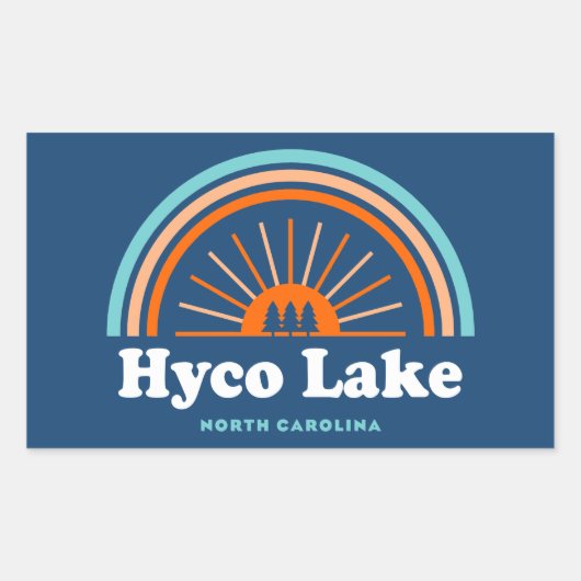 Hyco Lake North Carolina Rainbow Rechthoekige Sticker (Voorkant)