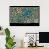 Hyco Lake North Carolina Satellite Poster Map (Thuiskantoor)
