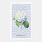 Hydangea Blue Damask Gepersonaliseerde gastdoek Servet (Voorkant)