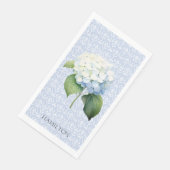 Hydangea Blue Damask Gepersonaliseerde gastdoek Servet (Hoek)
