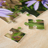 Hydaspe Fritillary op Paarse Aster Flowers Legpuzzel (Zijkant)