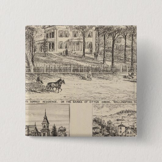 Hyde Hotel in Wallingford Vierkante Button 5,1 Cm (Voorkant)