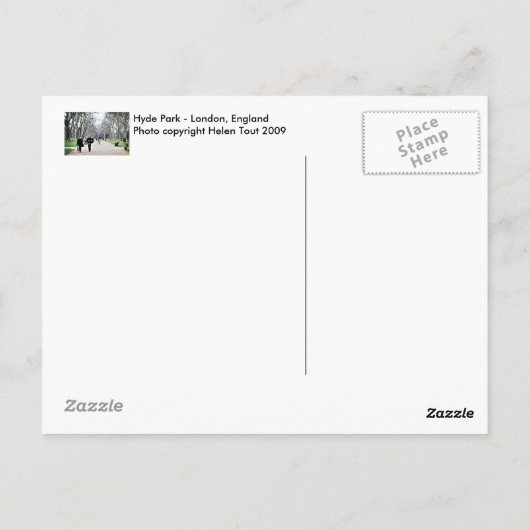 Hyde Park Briefkaart (Achterkant)