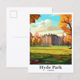 Hyde Park Londen Engeland Reisillustratie Briefkaart