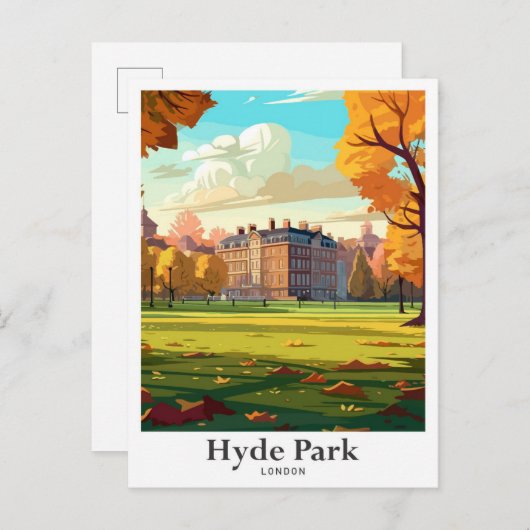 Hyde Park Londen Engeland Reisillustratie Briefkaart (Voorkant / Achterkant)